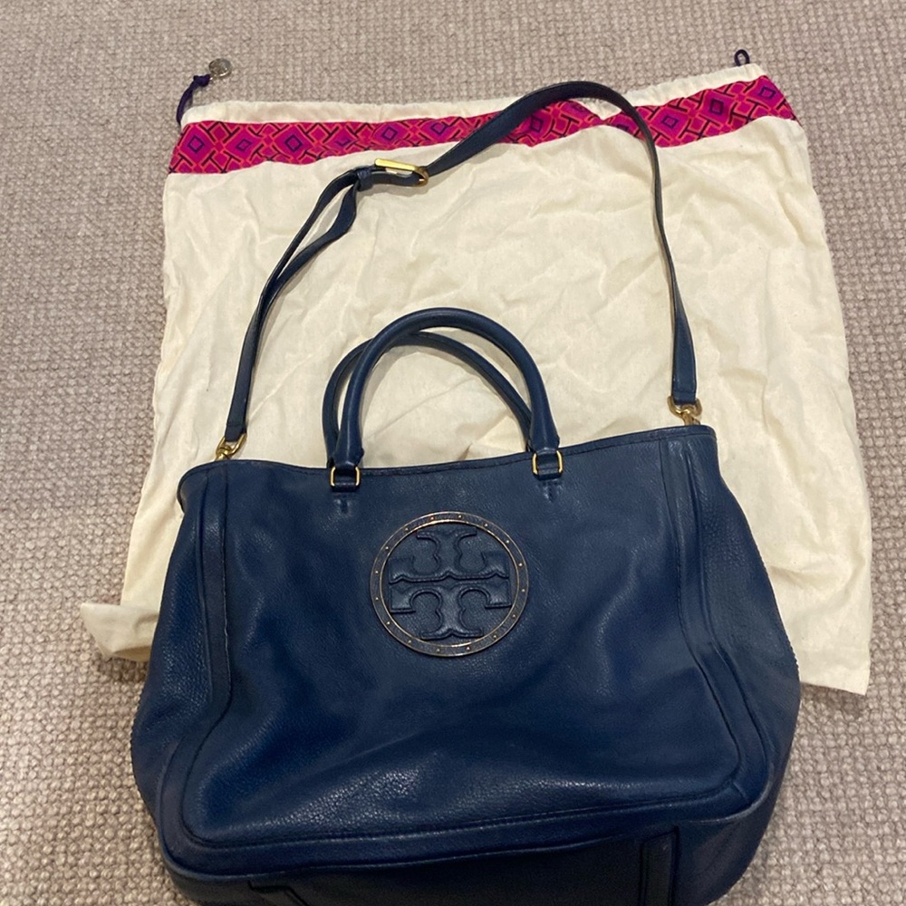 Tory Burch Navy Blue Leather Purse